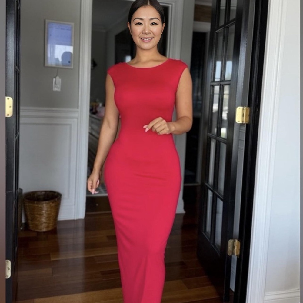 Elegant Red Sleeveless Dress